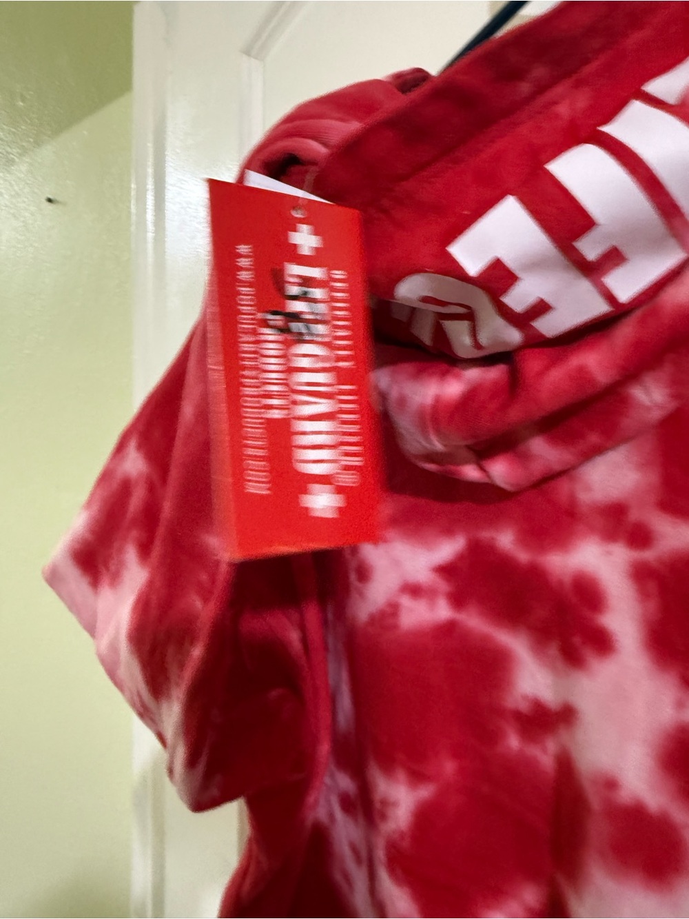 Lifeguard Red Tie-Dye Pullover Hoodie - Women's Casual Sweatshirt - Picture 4 of 4